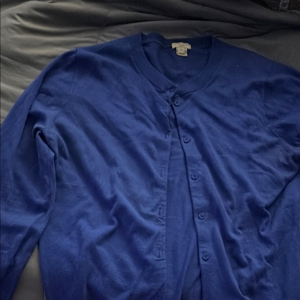 J.Crew Button-Up Cardigan, Women’s M Cobalt Blue